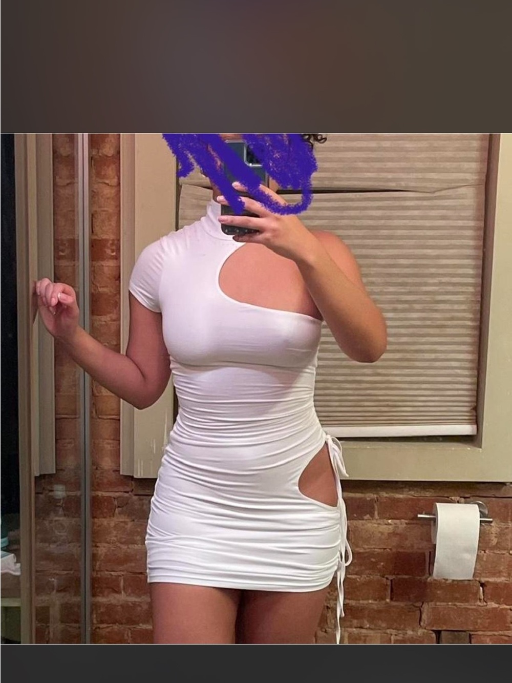 I.AM.GIA White One-Shoulder Cutout Bodycon Mini Dress